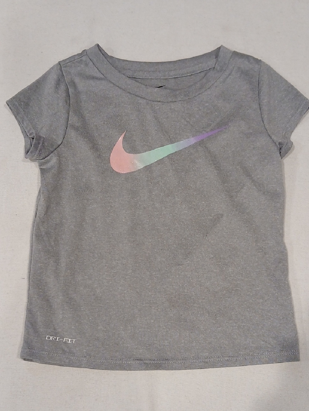 Nike Kids Gray Short-Sleeve Tee with Pastel Ombre Swoosh